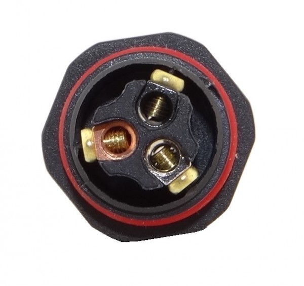 Kabelverbinder schwarz 3pol IP68 365-901