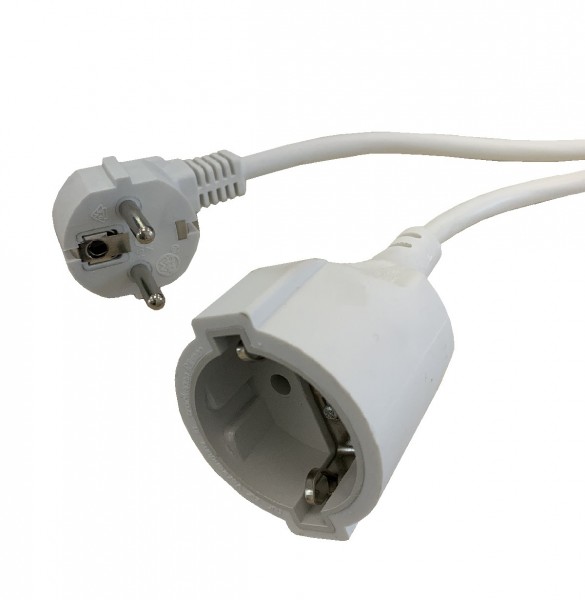 Schuko PVC Verlängerung weiß H05VV-F 3G1,5 mm² 3m