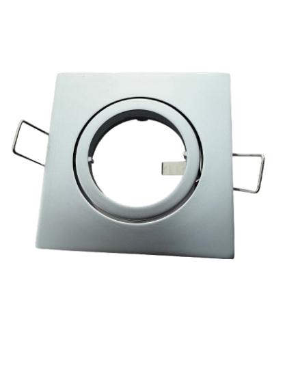 Druckguss-Einbaustrahler chrom matt MR16 50mm + 2,6W 2700K Leuchtmittel +GU10 Fassung komplett