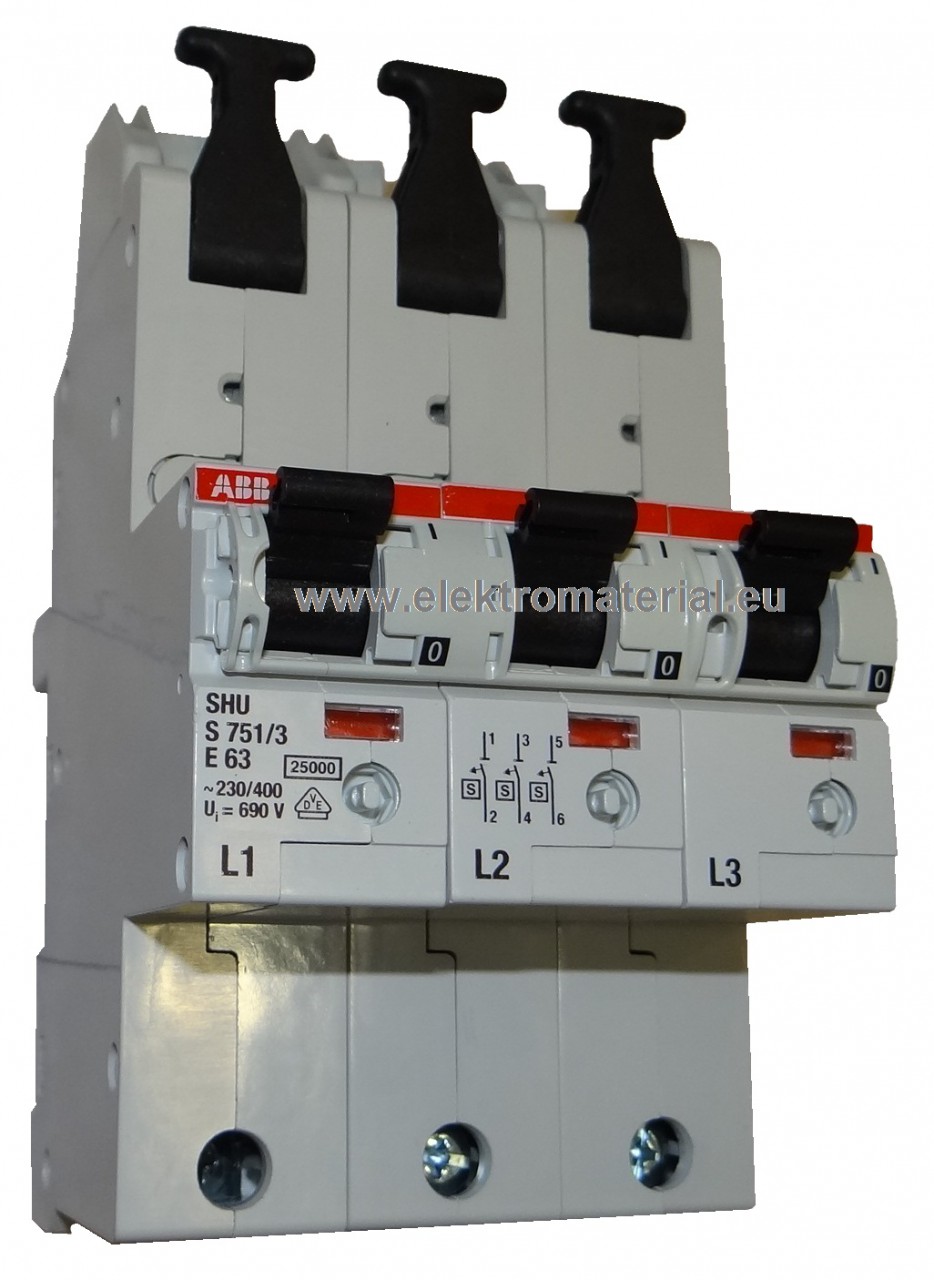 Hausanschluss Sicherung SLS SHU Schalter 3polig bis 63 Ampere ABB 
