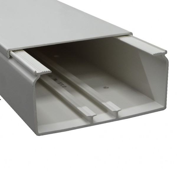 12m Kabelkanal 60x130 reinweiß mit Deckel