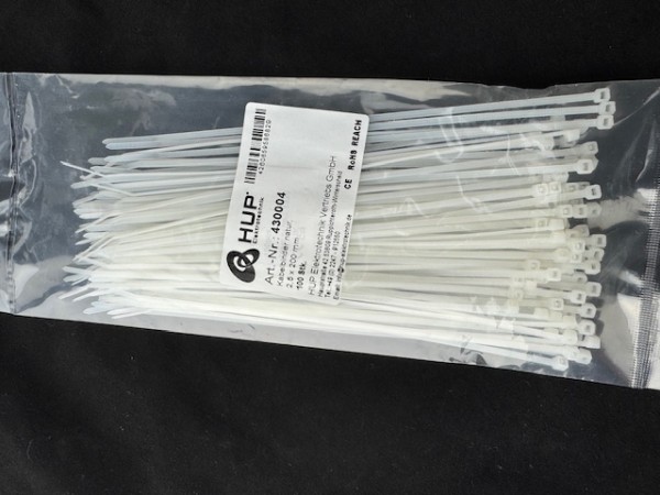 100 Stück Kabelbinder Nylon natur 200x2,5mm