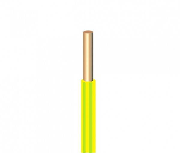 100m Verdrahtungsleitung H07V-U 6 mm² grün / gelb