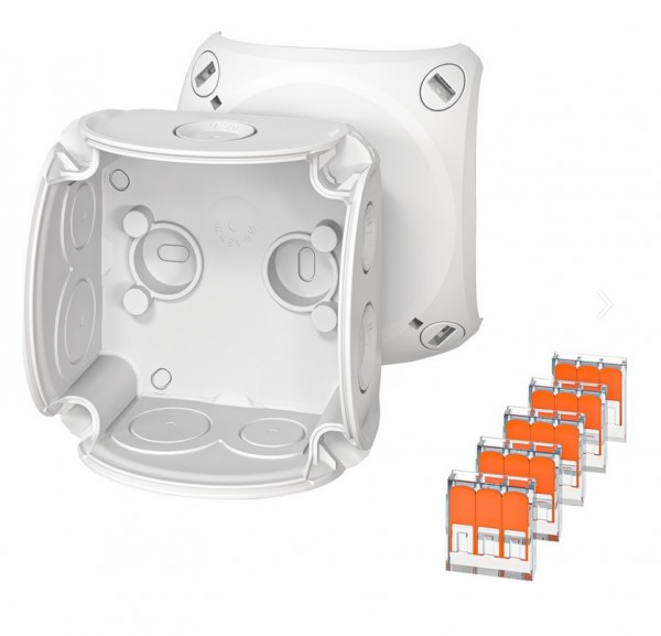Hensel Abzweigkasten DK0102W inkl. Klemmen IP66 grau