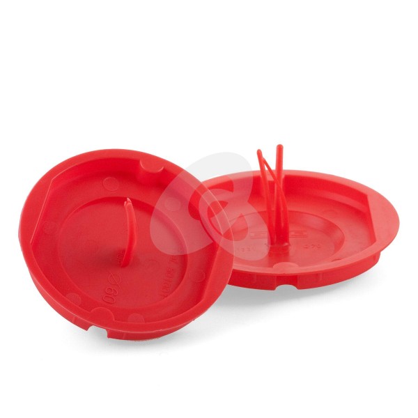 50 Stück Putzdeckel Signaldeckel Umzugsdeckel rot für Dose Ø 60 mm