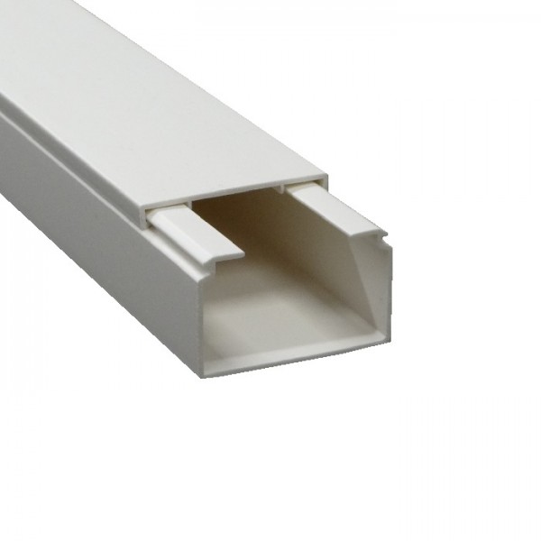 48m Kabelkanal 25x40 reinweiß mit Deckel