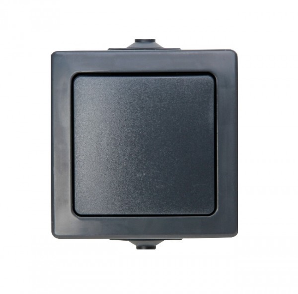 Kopp Kreuzschalter Aufputz IP44 anthrazit 565715005
