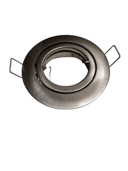 Druckguss-Einbaustrahler Eisen gebürstet MR16 50mm + 2,6W 2700K Leuchtmittel +GU10 Fassung komplett