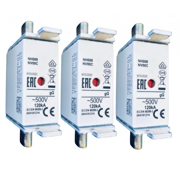 3 Stück NH Sicherung NH000 80A