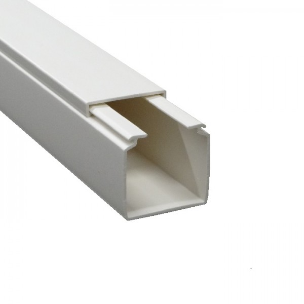 50m Kabelkanal 30x30 reinweiß mit Deckel