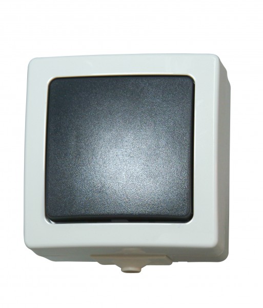 Kopp Kreuzschalter Aufputz IP44 grau 565756004