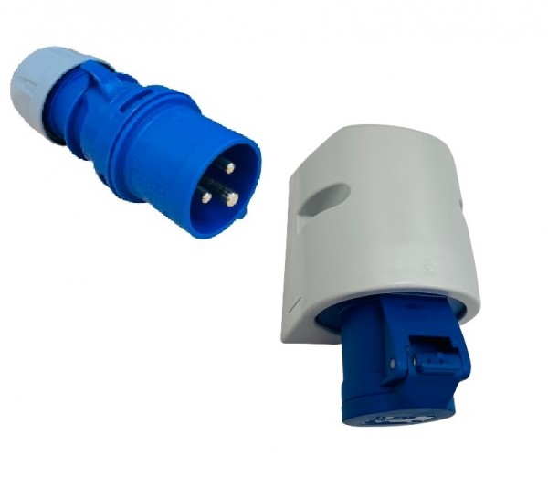 CEE Set Stecker + Wandsteckdose 16A 3-polig