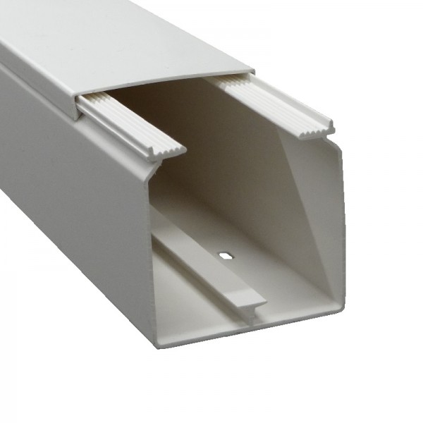 24m Kabelkanal 60x60 reinweiß mit Deckel