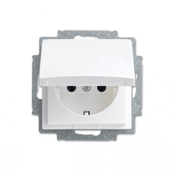 Busch-balance SI Steckdose Klappdeckel alpinweiß 20EUK-914