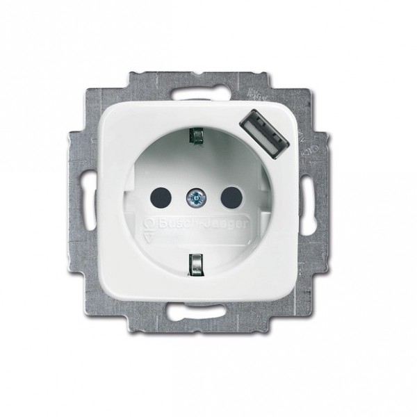 BUSCH-JAEGER SI Kombisteckdose mit USB alpinweiß 20 EUCBUSB-214