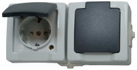 Kopp 2-fach Steckdose waagerecht Aufputz IP44 grau 137056002 Kopp 2-fach Steckdose waagerecht Aufputz IP44 grau 137056002