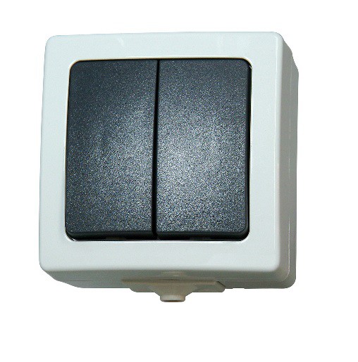 Kopp Serienschalter Aufputz IP44 grau 565556008