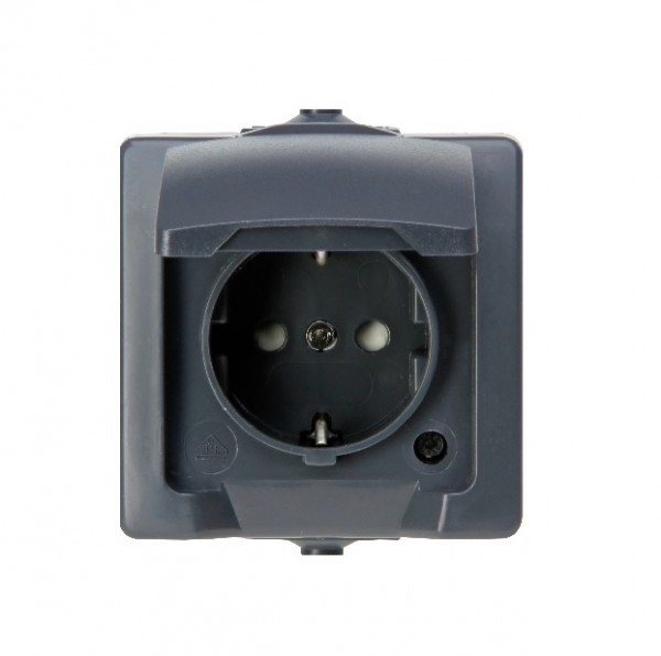 Kopp Steckdose Aufputz IP44 anthrazit 107815006