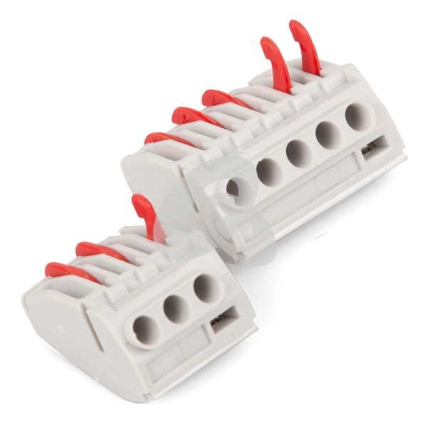 50 Stück Universal-Verbindungsklemmen 3polig 0,5-4qmm grau HUP