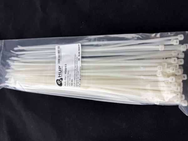 100 Stück Kabelbinder Nylon natur 300x3,6mm