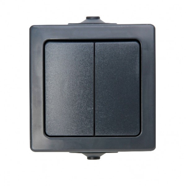 Kopp Serienschalter Aufputz IP44 anthrazit 565515009