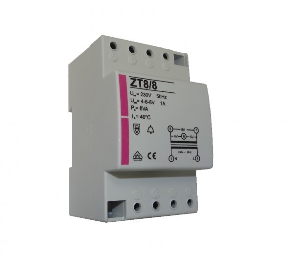 Klingeltransformator 230V 8V ZT8/8