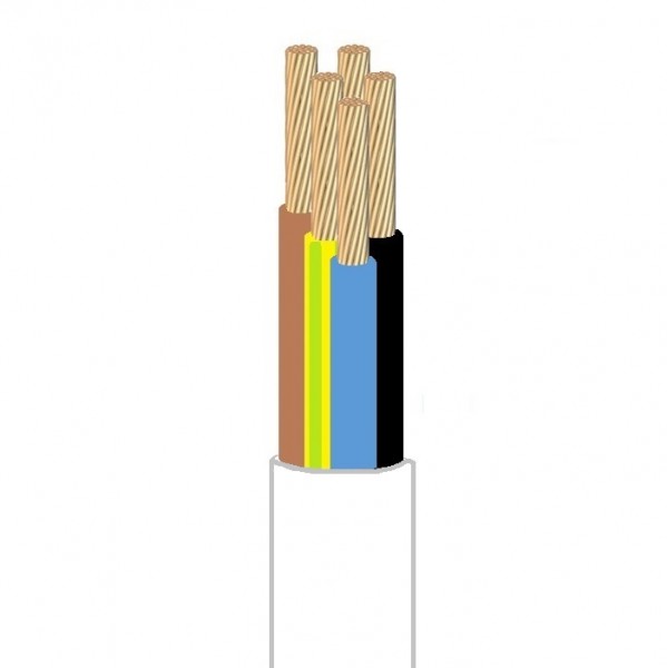50m PVC Leitung H05VV-F 5G2,5 mm² weiss