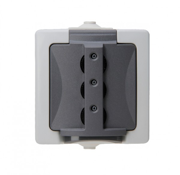 Kopp Steckdose Aufputz mit Zahlenschloss IP44 grau 955056015