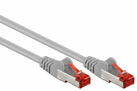 Cat6 Patchkabel 2 x RJ45 grau 0,25m lang