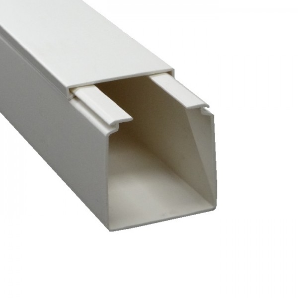 32m Kabelkanal 40x40 reinweiß mit Deckel