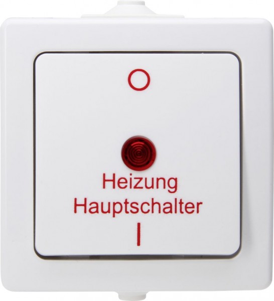 Kopp NAUTIC – Heizungshauptschalter, beleuchtet Auputz IP44 Farbe: arktisweiß 565302003