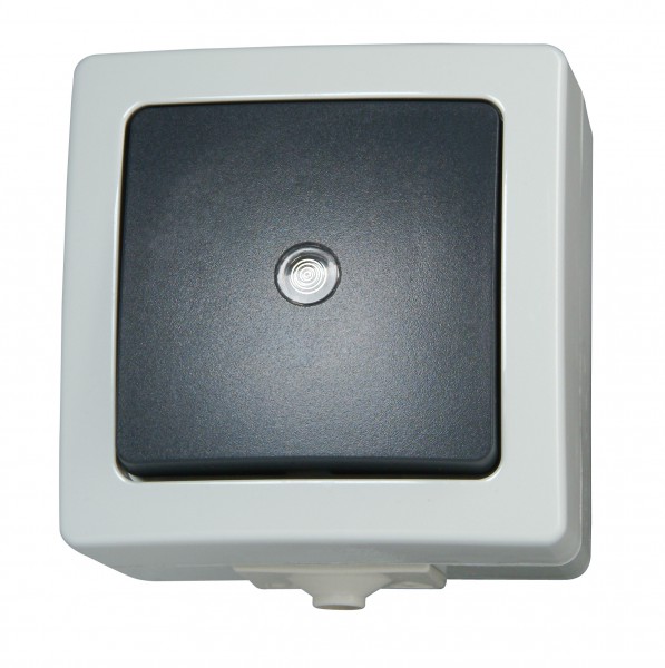 Kopp Taster Aufputz IP44 grau 566356003