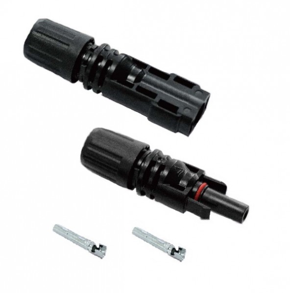 SET-Kupplungsstecker/-Buchse schwarz für Solarkabel 4-6qmm MC4-kompatibel