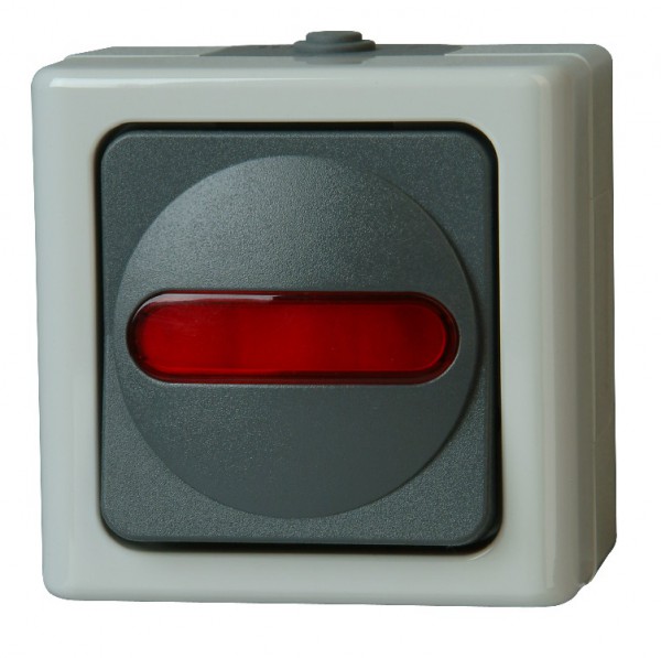 Kopp BLUE ELECTRIC Kontrollschalter AP FR IP44 grau 561656007