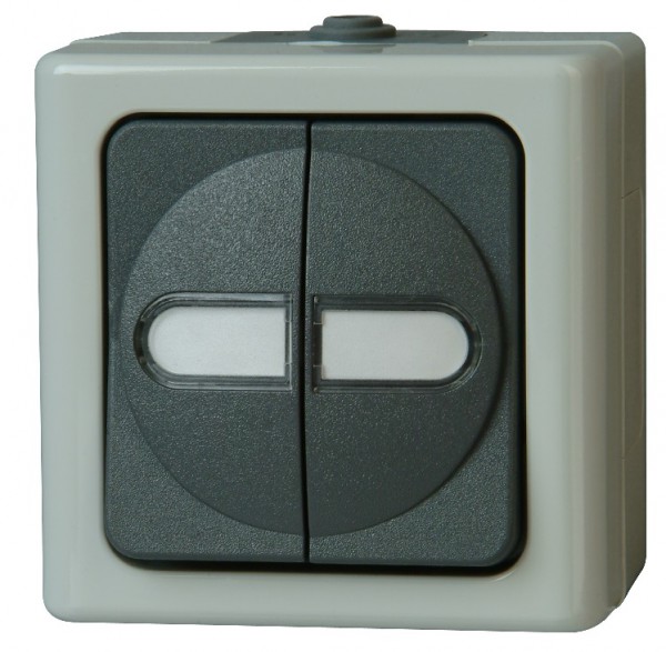 Kopp BLUE ELECTRIC Serienschalter AP FR IP44 grau 560556003