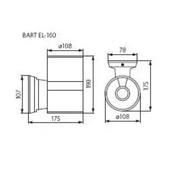 Kanlux Aluminium Wandleuchte 1-flammig E27 IP54 BART EL-160