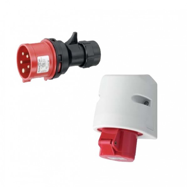CEE Set Stecker + Wandsteckdose 32A 5-polig